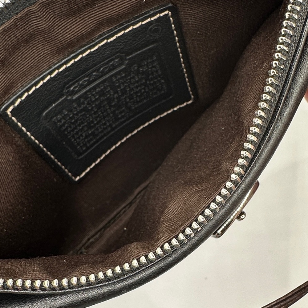 Coach Black Leather Wristlet with Buckle Accent - Picture 3 of 8